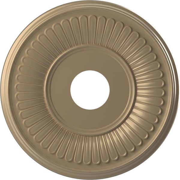 Ekena Millwork Berkshire PVC Medallion (Canopies up to 7"), 16"OD x 3 1/2"ID x 1"P, Metallic Champagne Mist CMP16BEECE - main
